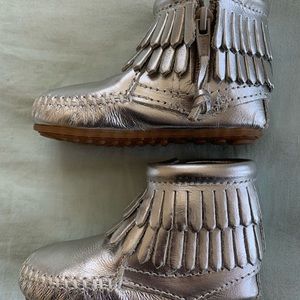 Minnetonka silver toddler moccasins